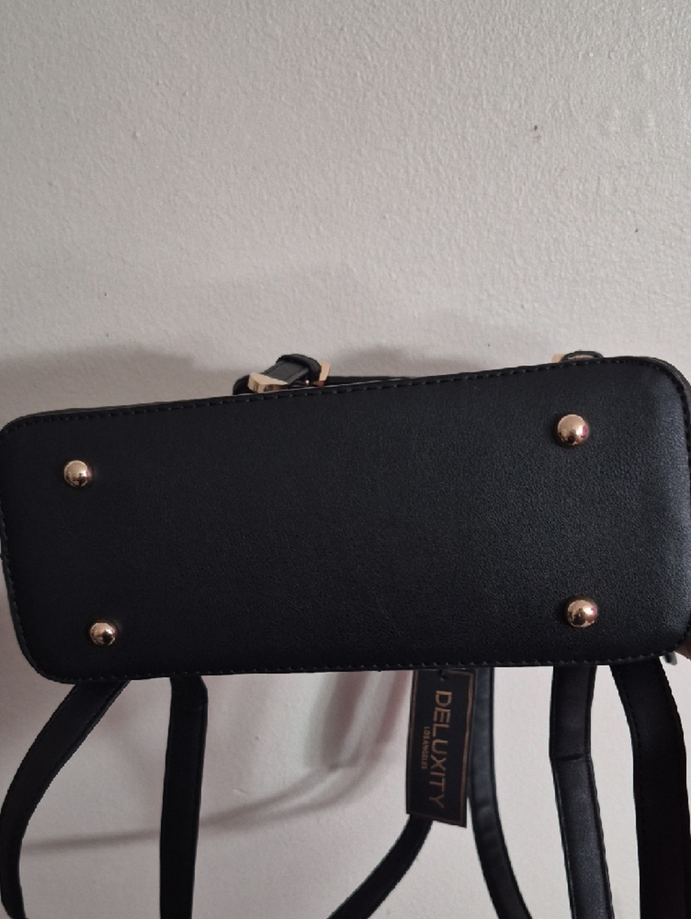 Women's Colorblock Backpack in Black and Blush - Picture 11 of 12
